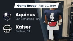 Recap: Aquinas   vs. Kaiser  2019