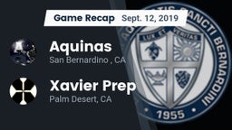 Recap: Aquinas   vs. Xavier Prep  2019