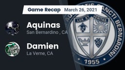 Recap: Aquinas   vs. Damien  2021