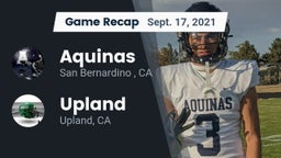 Recap: Aquinas   vs. Upland  2021