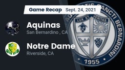Recap: Aquinas   vs. Notre Dame  2021