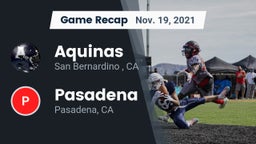 Recap: Aquinas   vs. Pasadena  2021