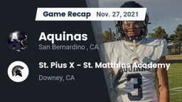 Recap: Aquinas   vs. St. Pius X - St. Matthias Academy 2021