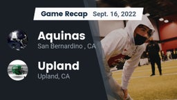Recap: Aquinas   vs. Upland  2022
