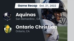 Recap: Aquinas   vs. Ontario Christian  2022