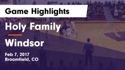 Holy Family  vs Windsor  Game Highlights - Feb 7, 2017
