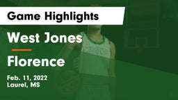 West Jones  vs Florence  Game Highlights - Feb. 11, 2022
