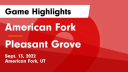 American Fork  vs Pleasant Grove  Game Highlights - Sept. 13, 2022