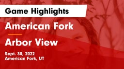 American Fork  vs Arbor View  Game Highlights - Sept. 30, 2022