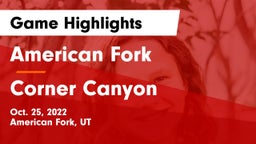 American Fork  vs Corner Canyon  Game Highlights - Oct. 25, 2022