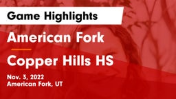 American Fork  vs Copper Hills HS Game Highlights - Nov. 3, 2022