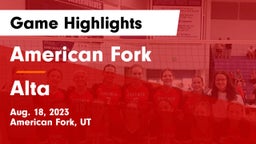 American Fork  vs Alta  Game Highlights - Aug. 18, 2023