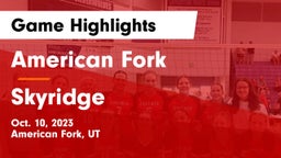 American Fork  vs Skyridge  Game Highlights - Oct. 10, 2023