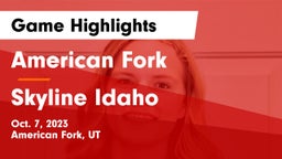 American Fork  vs Skyline Idaho Game Highlights - Oct. 7, 2023