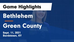 Bethlehem  vs Green County  Game Highlights - Sept. 11, 2021