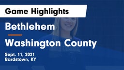 Bethlehem  vs Washington County  Game Highlights - Sept. 11, 2021