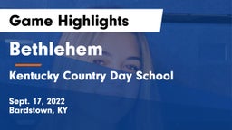 Bethlehem  vs Kentucky Country Day School Game Highlights - Sept. 17, 2022