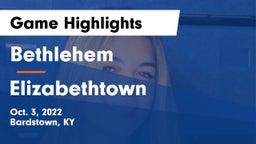 Bethlehem  vs Elizabethtown  Game Highlights - Oct. 3, 2022