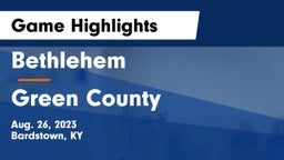Bethlehem  vs Green County  Game Highlights - Aug. 26, 2023