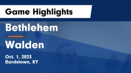 Bethlehem  vs Walden Game Highlights - Oct. 1, 2023