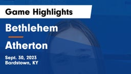 Bethlehem  vs Atherton  Game Highlights - Sept. 30, 2023