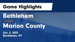Bethlehem  vs Marion County  Game Highlights - Oct. 5, 2023