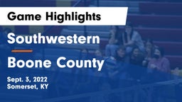 Southwestern  vs Boone County  Game Highlights - Sept. 3, 2022