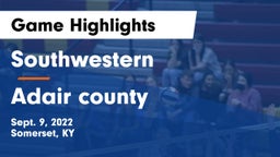 Southwestern  vs Adair county Game Highlights - Sept. 9, 2022