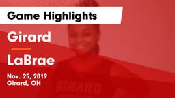 Girard  vs LaBrae  Game Highlights - Nov. 25, 2019