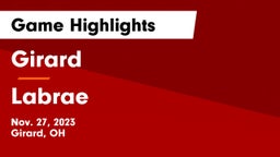 Girard  vs Labrae  Game Highlights - Nov. 27, 2023
