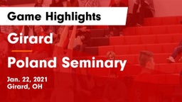 Girard  vs Poland Seminary  Game Highlights - Jan. 22, 2021