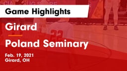 Girard  vs Poland Seminary  Game Highlights - Feb. 19, 2021