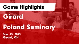 Girard  vs Poland Seminary  Game Highlights - Jan. 13, 2023