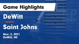 DeWitt  vs Saint Johns Game Highlights - Nov. 3, 2021