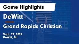 DeWitt  vs Grand Rapids Christian Game Highlights - Sept. 24, 2022