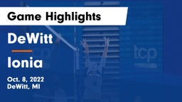 DeWitt  vs Ionia  Game Highlights - Oct. 8, 2022