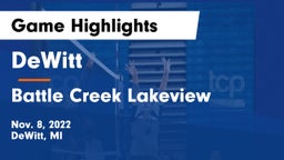 DeWitt  vs Battle Creek Lakeview  Game Highlights - Nov. 8, 2022