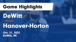 DeWitt  vs Hanover-Horton  Game Highlights - Oct. 21, 2023