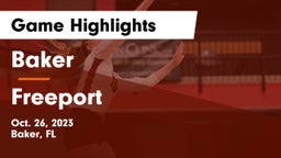 Baker  vs Freeport  Game Highlights - Oct. 26, 2023