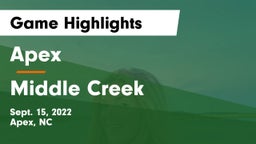 Apex  vs Middle Creek Game Highlights - Sept. 15, 2022