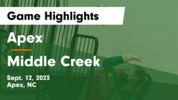 Apex  vs Middle Creek Game Highlights - Sept. 12, 2023
