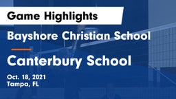 Bayshore Christian School vs Canterbury School Game Highlights - Oct. 18, 2021