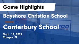 Bayshore Christian School vs Canterbury School Game Highlights - Sept. 17, 2022