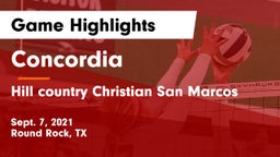 Concordia  vs Hill country Christian San Marcos Game Highlights - Sept. 7, 2021