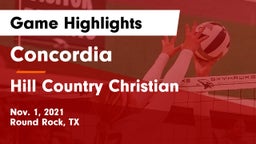 Concordia  vs Hill Country Christian  Game Highlights - Nov. 1, 2021