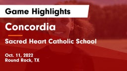 Concordia  vs Sacred Heart Catholic School Game Highlights - Oct. 11, 2022