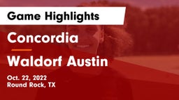 Concordia  vs Waldorf Austin Game Highlights - Oct. 22, 2022