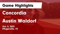 Concordia  vs Austin Waldorf  Game Highlights - Oct. 5, 2023