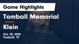 Tomball Memorial  vs Klein  Game Highlights - Oct. 30, 2020