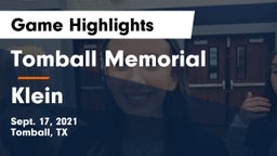 Tomball Memorial  vs Klein  Game Highlights - Sept. 17, 2021
